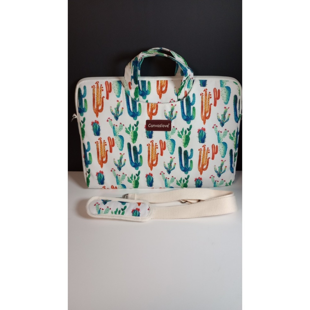 Canvaslove Multicolor CACTUS Laptop Messaenger Bag w/ Shoulder Strap